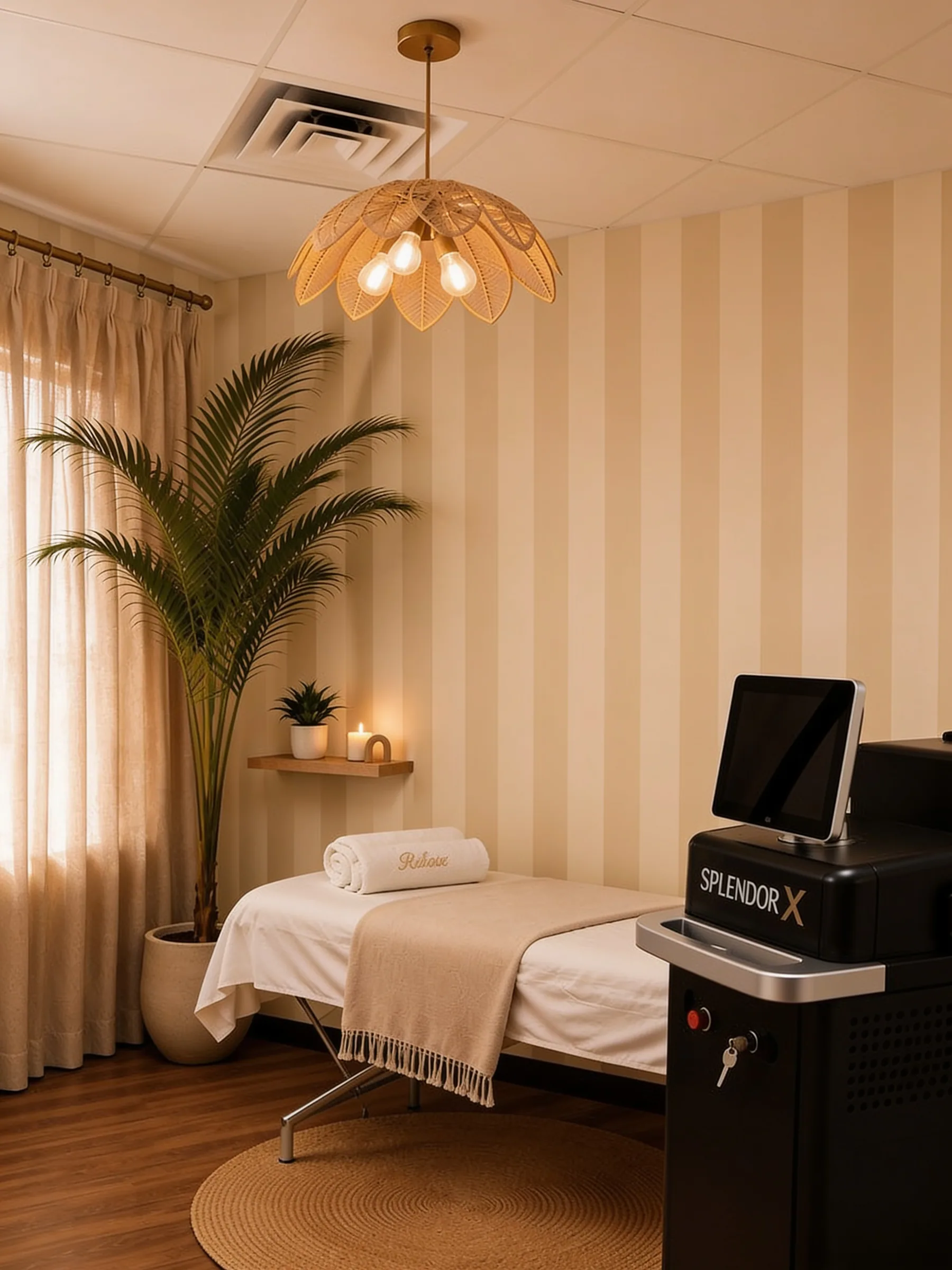 Calm, refined laser treatment room at Summer Skin in Birmingham